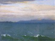 Seascape with Distant Mountains